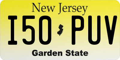 NJ license plate I50PUV