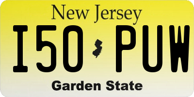 NJ license plate I50PUW