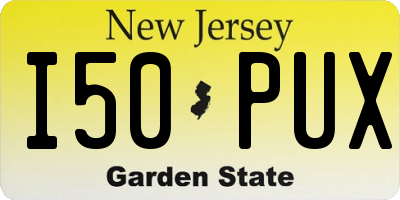 NJ license plate I50PUX