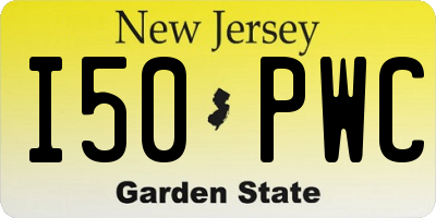 NJ license plate I50PWC