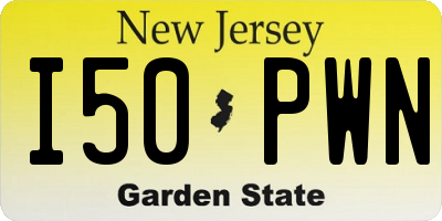 NJ license plate I50PWN