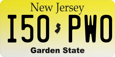 NJ license plate I50PWO