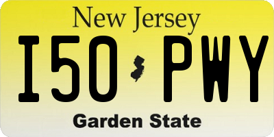 NJ license plate I50PWY