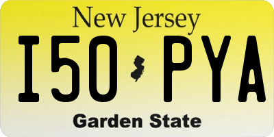 NJ license plate I50PYA