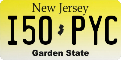NJ license plate I50PYC