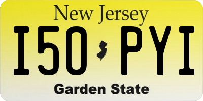 NJ license plate I50PYI