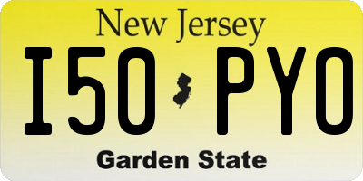 NJ license plate I50PYO