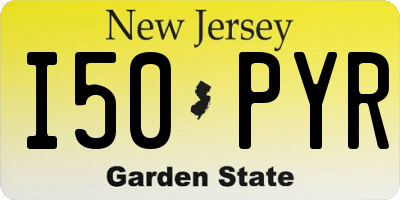NJ license plate I50PYR