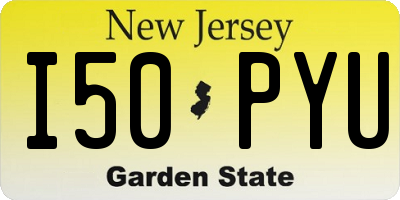 NJ license plate I50PYU