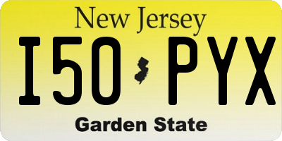NJ license plate I50PYX