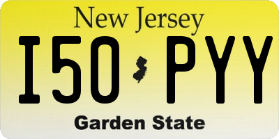 NJ license plate I50PYY