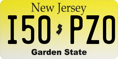 NJ license plate I50PZO