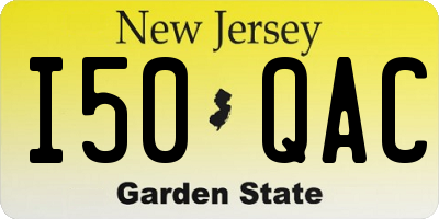 NJ license plate I50QAC
