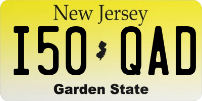 NJ license plate I50QAD