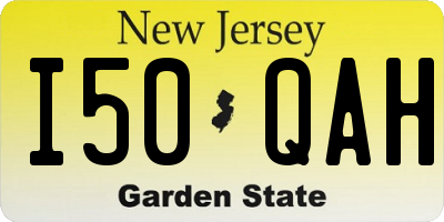NJ license plate I50QAH