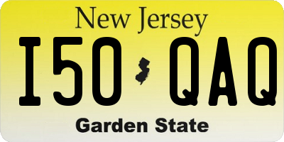 NJ license plate I50QAQ
