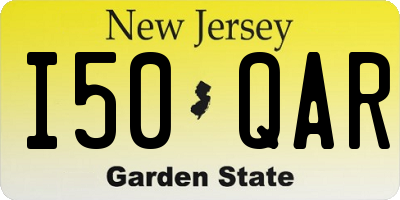 NJ license plate I50QAR