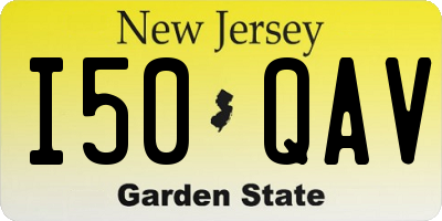 NJ license plate I50QAV