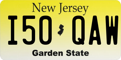 NJ license plate I50QAW
