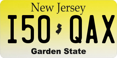 NJ license plate I50QAX