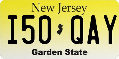 NJ license plate I50QAY
