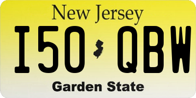 NJ license plate I50QBW