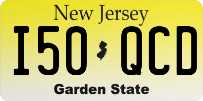 NJ license plate I50QCD