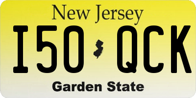 NJ license plate I50QCK