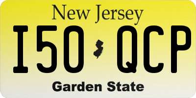 NJ license plate I50QCP