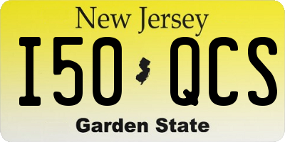 NJ license plate I50QCS