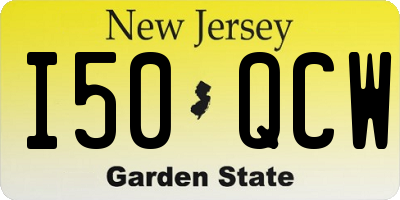 NJ license plate I50QCW