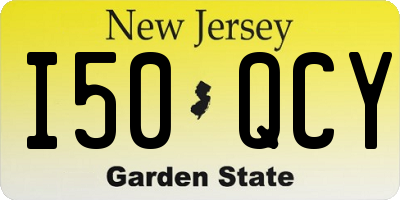NJ license plate I50QCY