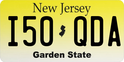 NJ license plate I50QDA