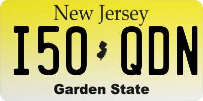 NJ license plate I50QDN