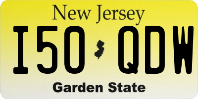 NJ license plate I50QDW