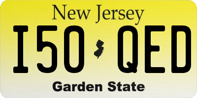 NJ license plate I50QED