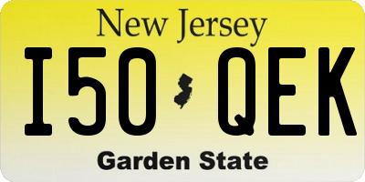 NJ license plate I50QEK