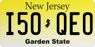 NJ license plate I50QEO