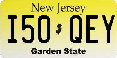 NJ license plate I50QEY