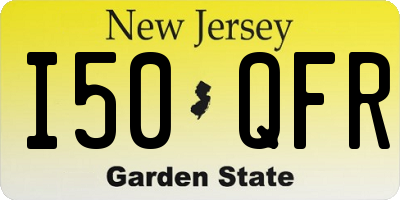 NJ license plate I50QFR