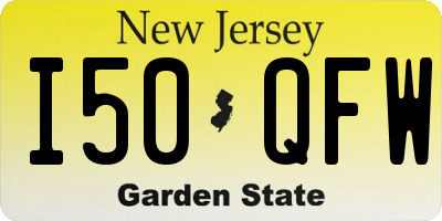 NJ license plate I50QFW