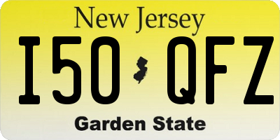 NJ license plate I50QFZ