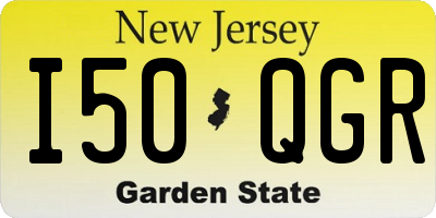 NJ license plate I50QGR