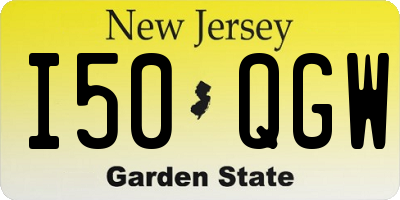 NJ license plate I50QGW