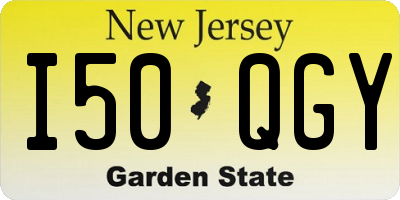 NJ license plate I50QGY