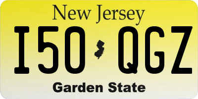 NJ license plate I50QGZ