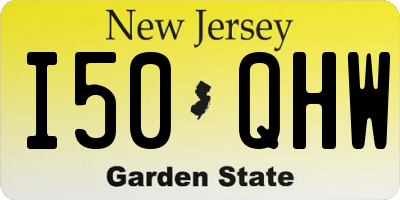 NJ license plate I50QHW