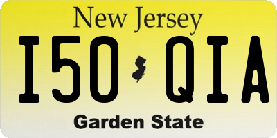 NJ license plate I50QIA