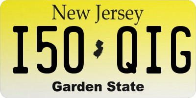 NJ license plate I50QIG