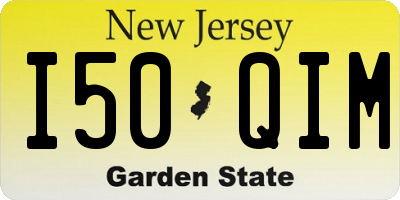 NJ license plate I50QIM